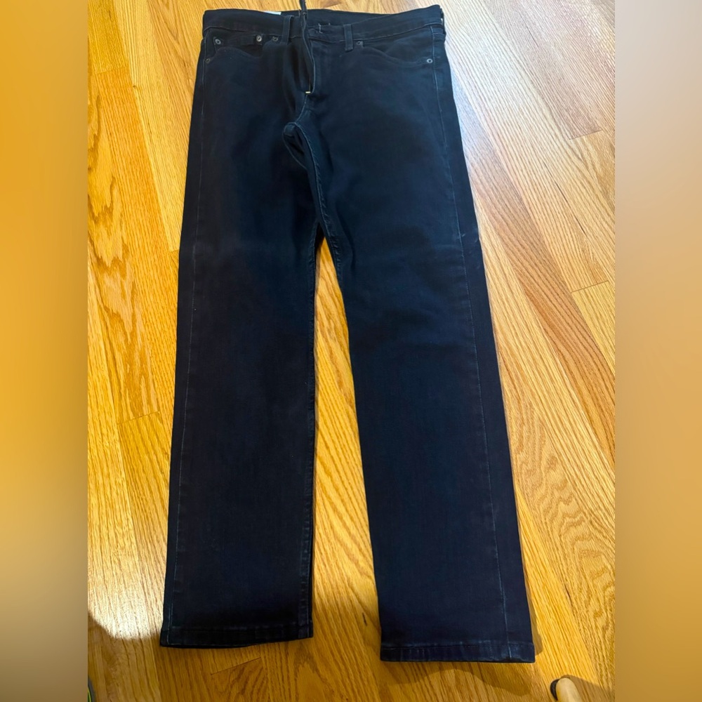 Levi's Mens 502 Jeans Straight Leg Regular Fit Pockets Denim Black Size 32X30